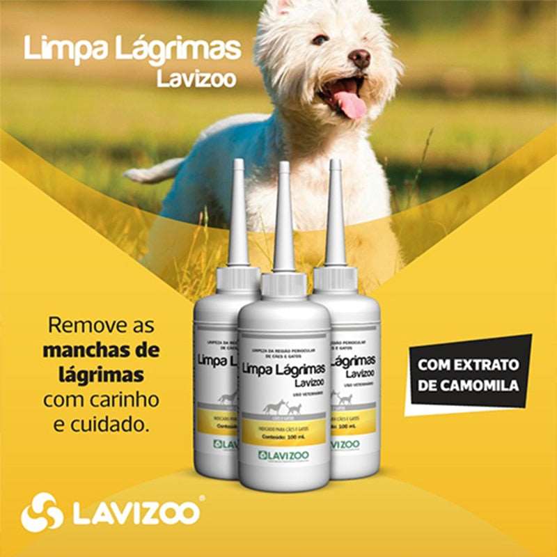 Lavizoo Limpa Lágrima Ácida para Cães e Gatos - 100ml