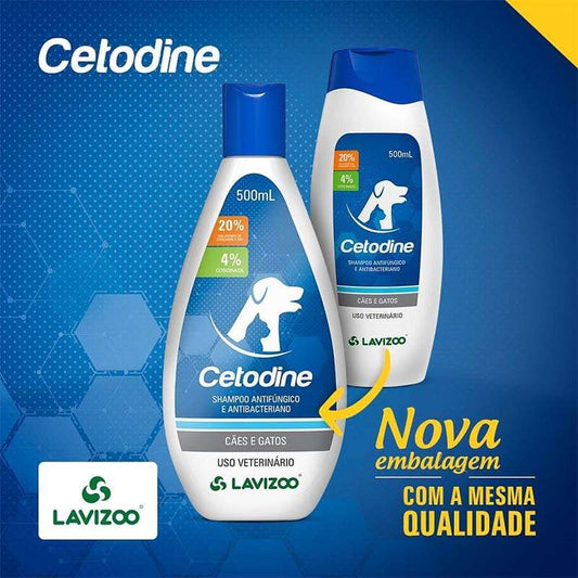 Cetodine Lavizoo Shampoo Antifúngico e Antibacteriano para Cães e Gatos 