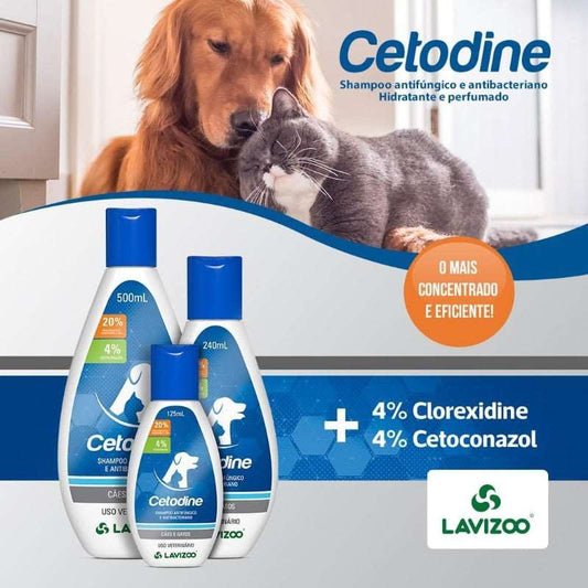 Cetodine Lavizoo Shampoo Antifúngico e Antibacteriano para Cães e Gatos